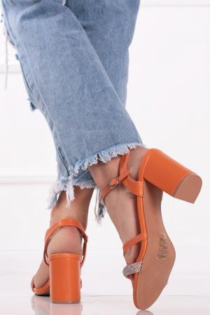 Oranžové sandále na hrubom podpätku Holly #1 small