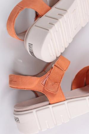 Oranžové kožené sandále na platforme 9-28258 #1 small