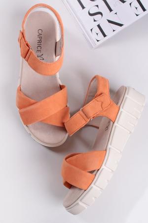 Oranžové kožené sandále na platforme 9-28258 #2 small