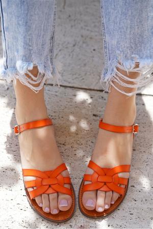 Oranžové nízke sandále Luisa