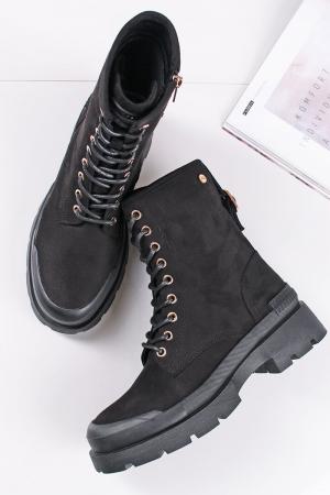 Čierne semišové šnurovacie členkové topánky 142025 #1 small