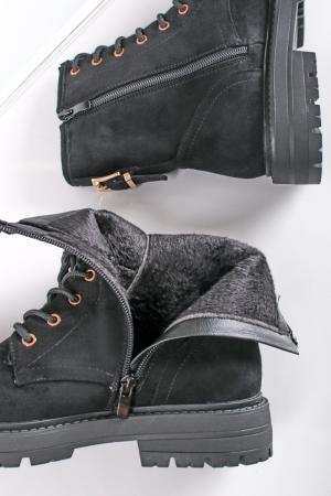Čierne šnurovacie členkové topánky Ramysse #2 small