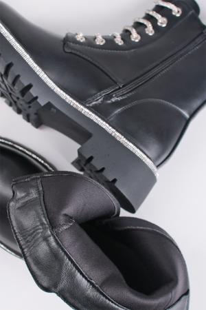 Čierne členkové šnurovacie topánky Polly #1 small