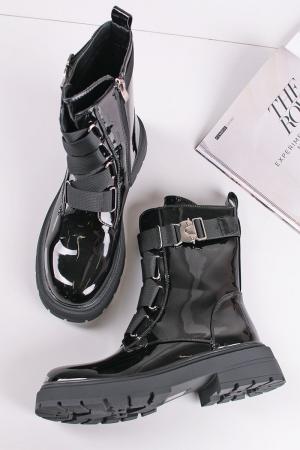 Čierne lakované členkové topánky Myra #2 small