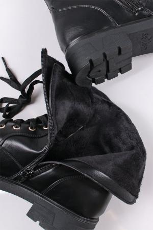 Čierne šnurovacie členkové topánky 5-25206 #2 small