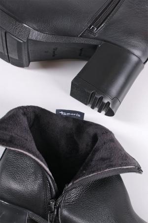 Čierne lakované šnurovacie členkové topánky 5-26213 #2 small