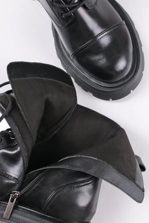 Čierne šnurovacie členkové topánky 1-25200 #2 small