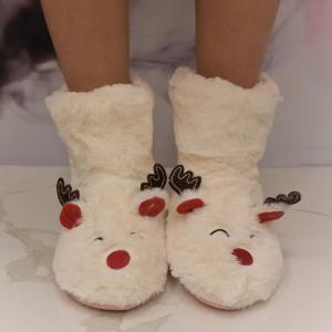 Detské biele plyšové ponožky Reindeer Bliss 24-35