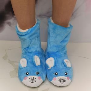 Detské modré plyšové ponožky Mouse Cozy 24-35