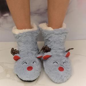 Detské svetlomodré plyšové ponožky Reindeer Bliss 24-35