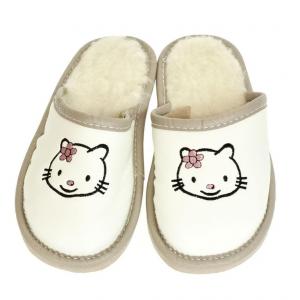 Detské biele papuče AHOJ KITTY