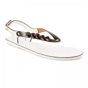 Fantastické bielo-čierne gumené sandále #1 small
