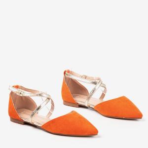 Oranžové dámske ploché baleríny Vosia - Obuv #2 small