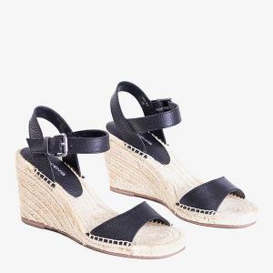 Čierne dámske klinové sandále Rolda - Obuv #1 small