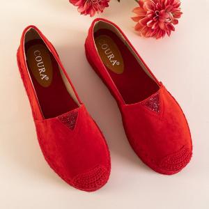 Červené dámske espadrilky so zirkónom Asira - Topánky #2 small
