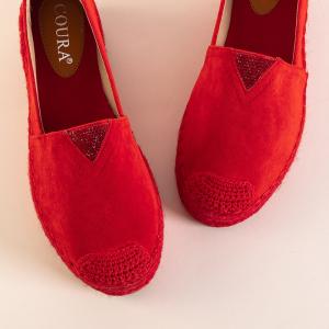 Červené dámske espadrilky so zirkónom Asira - Topánky #3 small