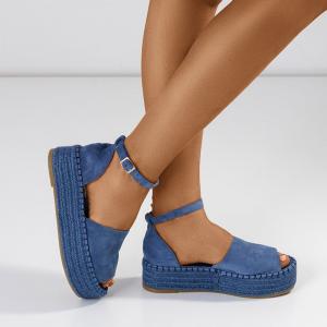 Modré dámske sandále na platforme Ponera - Obuv