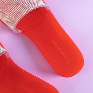 Dámske červené gumené papuče so zirkónom Niamh - Obuv #3 small