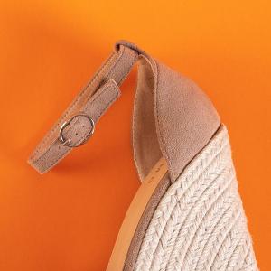 Hnedé dámske klinové sandále Faina - topánky #3 small
