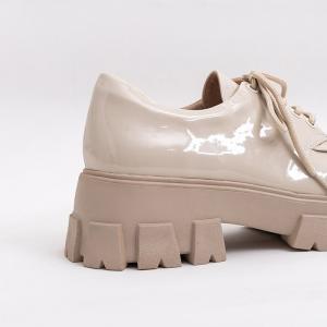 Dámske svetlo béžové lakované šnurovacie topánky Ginara - Obuv #2 small