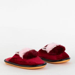 Gaštanové dámske papuče s mačiatkom Milonu - Topánky