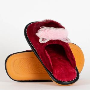 Gaštanové dámske papuče s mačiatkom Milonu - Topánky #1 small
