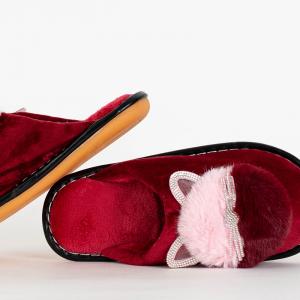 Gaštanové dámske papuče s mačiatkom Milonu - Topánky #2 small