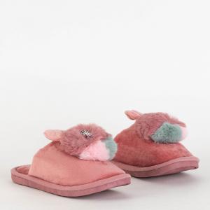 Tmavoružové dámske papuče so zajačikom Rabitso - Obuv