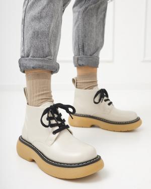 Krémovo matné dámske čižmy od Renss - Footwear #1 small