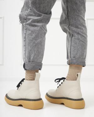 Krémovo matné dámske čižmy od Renss - Footwear #2 small