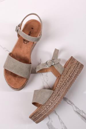 Mätové kožené platformové sandále 5-28216 #2 small