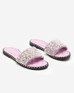 Dámske papuče s perličkami vo fialovej Loppo - Obuv