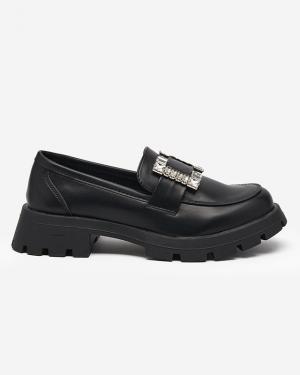 Matné čierne dámske topánky so striebornou prackou Vusito - Obuv #1 small