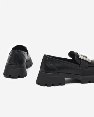 Matné čierne dámske topánky so striebornou prackou Vusito - Obuv #3 small