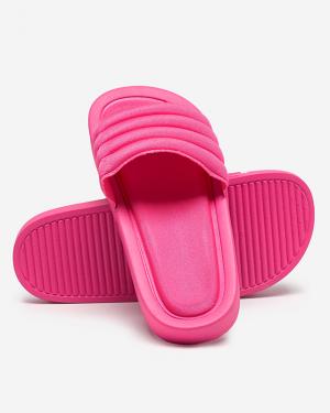 Dámske pruhované sandále vo fuchsiovej farbe Lenira - Obuv #3 small