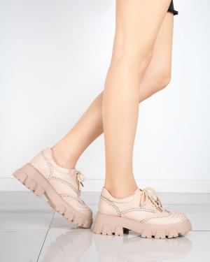 Béžové dámske topánky s prelamovaným akcentom Uneri - Obuv