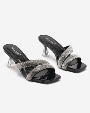 Čierne dámske sandále na nízkom podpätku Teroo - Obuv