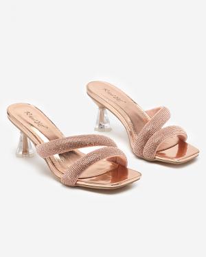 Ružové dámske sandále na nízkom podpätku Teroo - Obuv