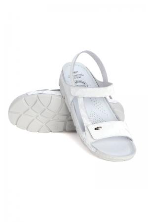 Biele kožené zdravotné sandále Miri Camouflage