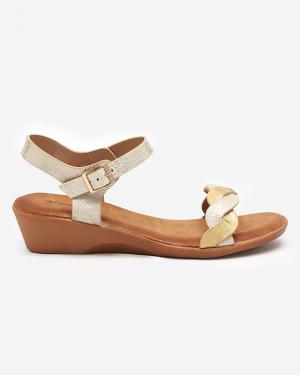 Zlaté dámske sandále s holografickými vložkami Neluna - Topánky #1 small