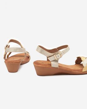 Zlaté dámske sandále s holografickými vložkami Neluna - Topánky #3 small
