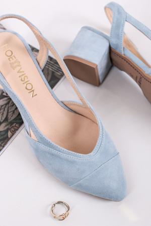 Svetlomodré kožené slingback lodičky Nati #1 small