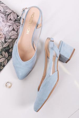 Svetlomodré kožené slingback lodičky Nati #2 small