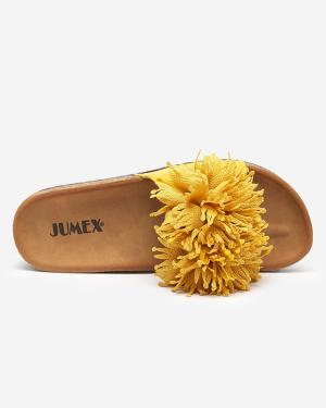 Dámske papuče s látkovým ornamentom v žltej farbe Ailli- Footwear #3 small