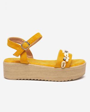 Žlté dámske sandále s ozdobou Zetika - Obuv #1 small