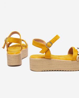Žlté dámske sandále s ozdobou Zetika - Obuv #2 small