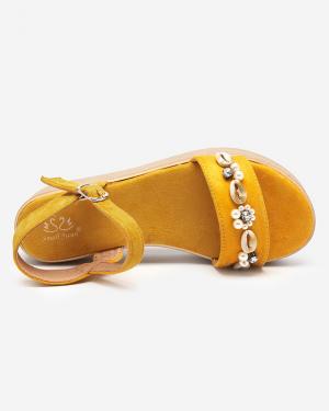Žlté dámske sandále s ozdobou Zetika - Obuv #3 small