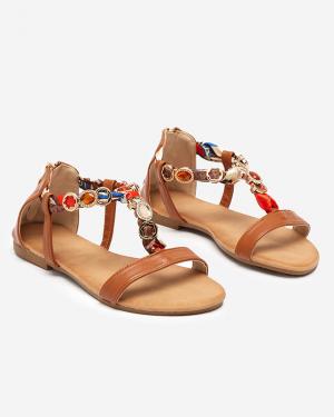 Camel dámske sandále s ozdobným opaskom Hasiro - Topánky