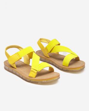 Žlté dámske sandále s gumičkou Allab- Footwear