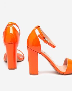 Oranžové dámske sandále na vyššom stĺpiku Rosdo - Obuv #2 small
